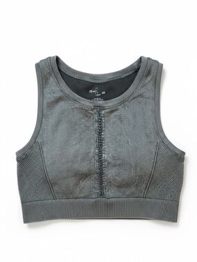 Aerie Offline Seamless Macrame Longline Sports Bra Smoked Gray XL